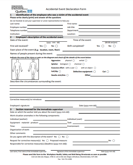Annex 2 Accidental Event Declaration Form Annex 2 Accidental Event Declaration Form