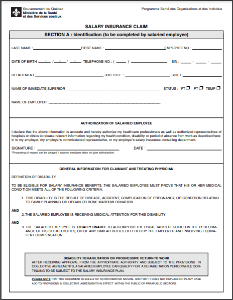 Annex 8 Salary Insurance Claim Form Physical Health Annex 8 Salary Insurance Claim Form Physical Health