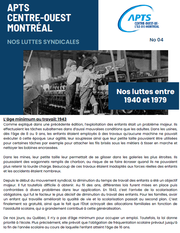 Nos luttes syndicales 4:de 1940 à 1979 Nos luttes syndicales 4:de 1940 à 1979