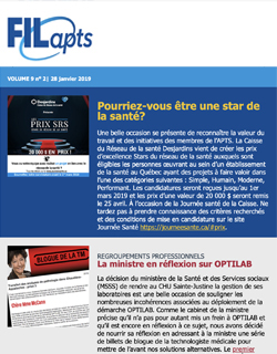 Fil@pts | vol. 9 no 2 La ministre en réflexion sur OPTILAB Fil@pts | vol. 9 no 2 La ministre en réflexion sur OPTILAB