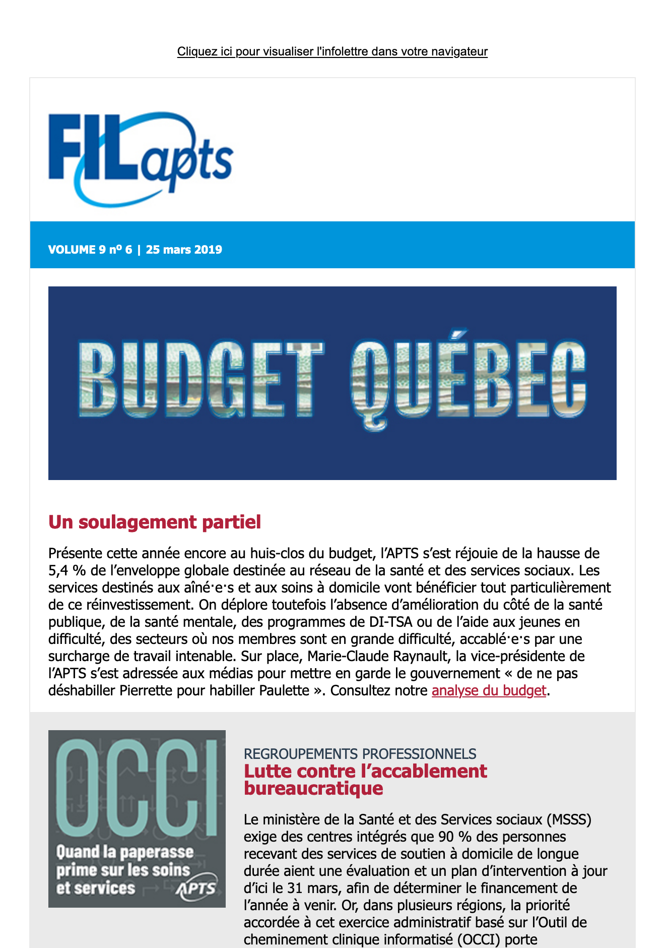 FIL@pts | vol. 9 no 6 Que penser du budget? FIL@pts | vol. 9 no 6 Que penser du budget?