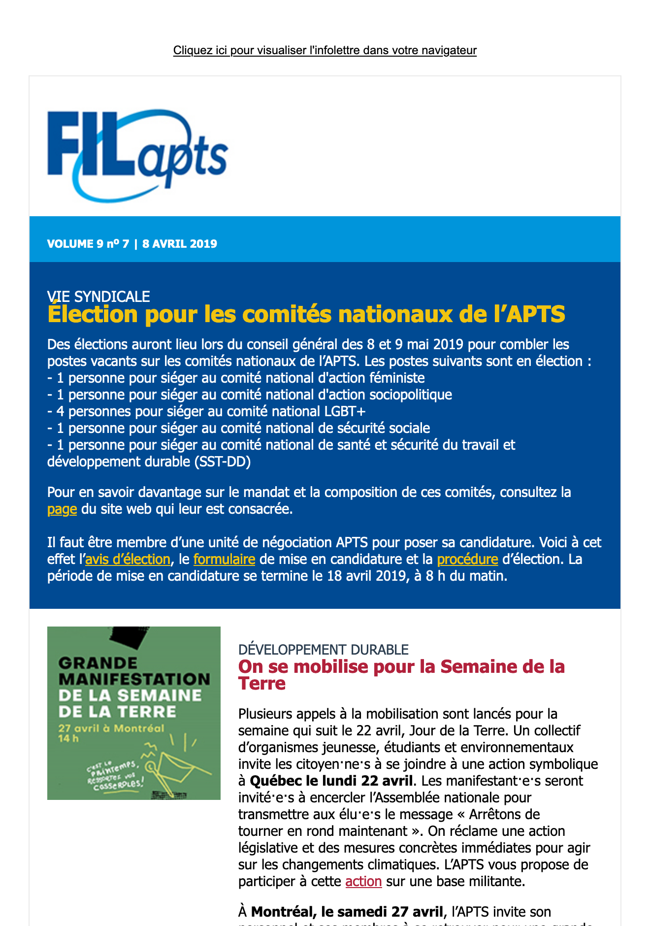 FIL@pts | vol. 9 no 7 Une occasion de participer à la démocratie syndicale FIL@pts | vol. 9 no 7 Une occasion de participer à la démocratie syndicale