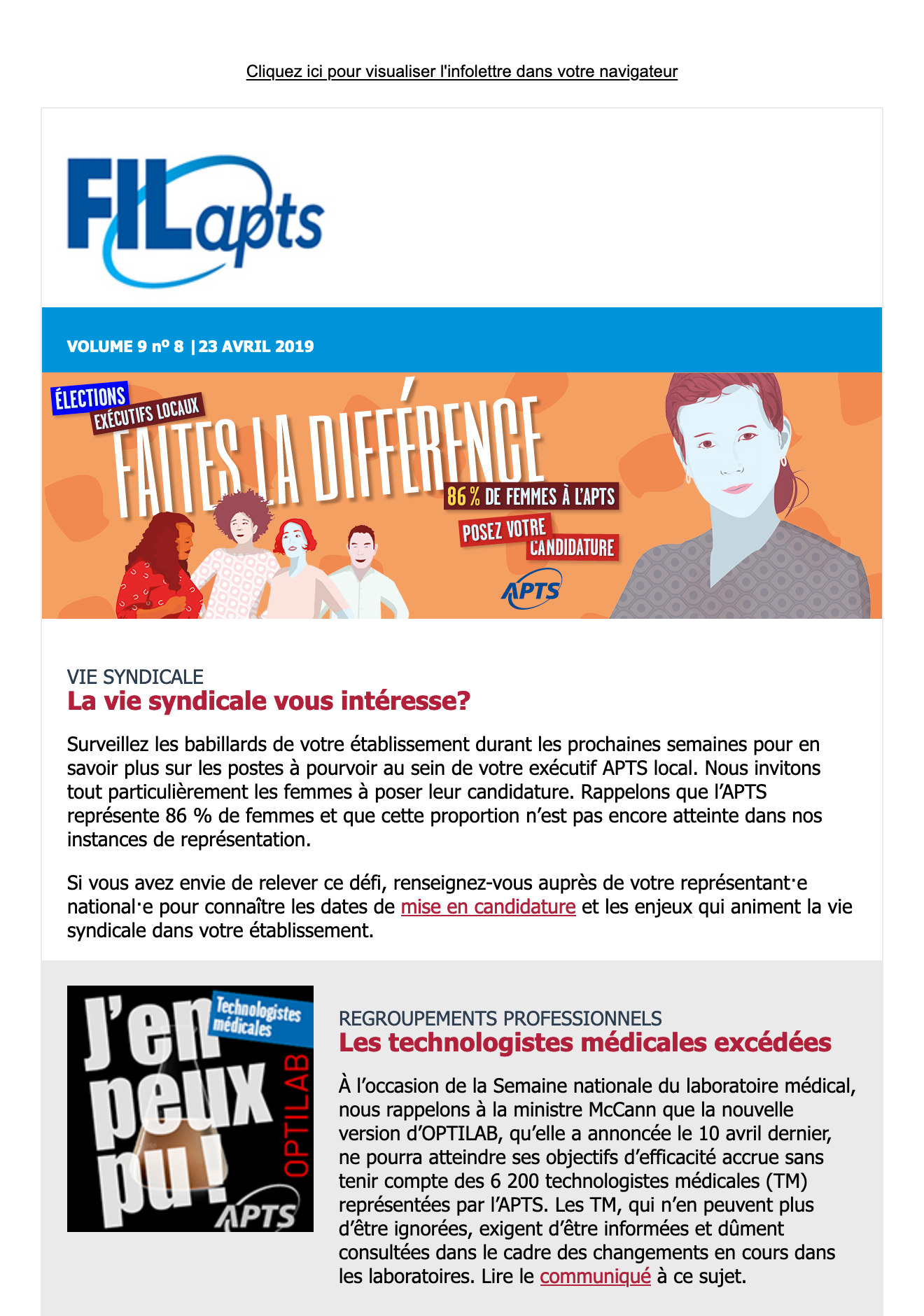 FIL@pts | vol. 9 no 8 La vie syndicale vous intéresse? FIL@pts | vol. 9 no 8 La vie syndicale vous intéresse?