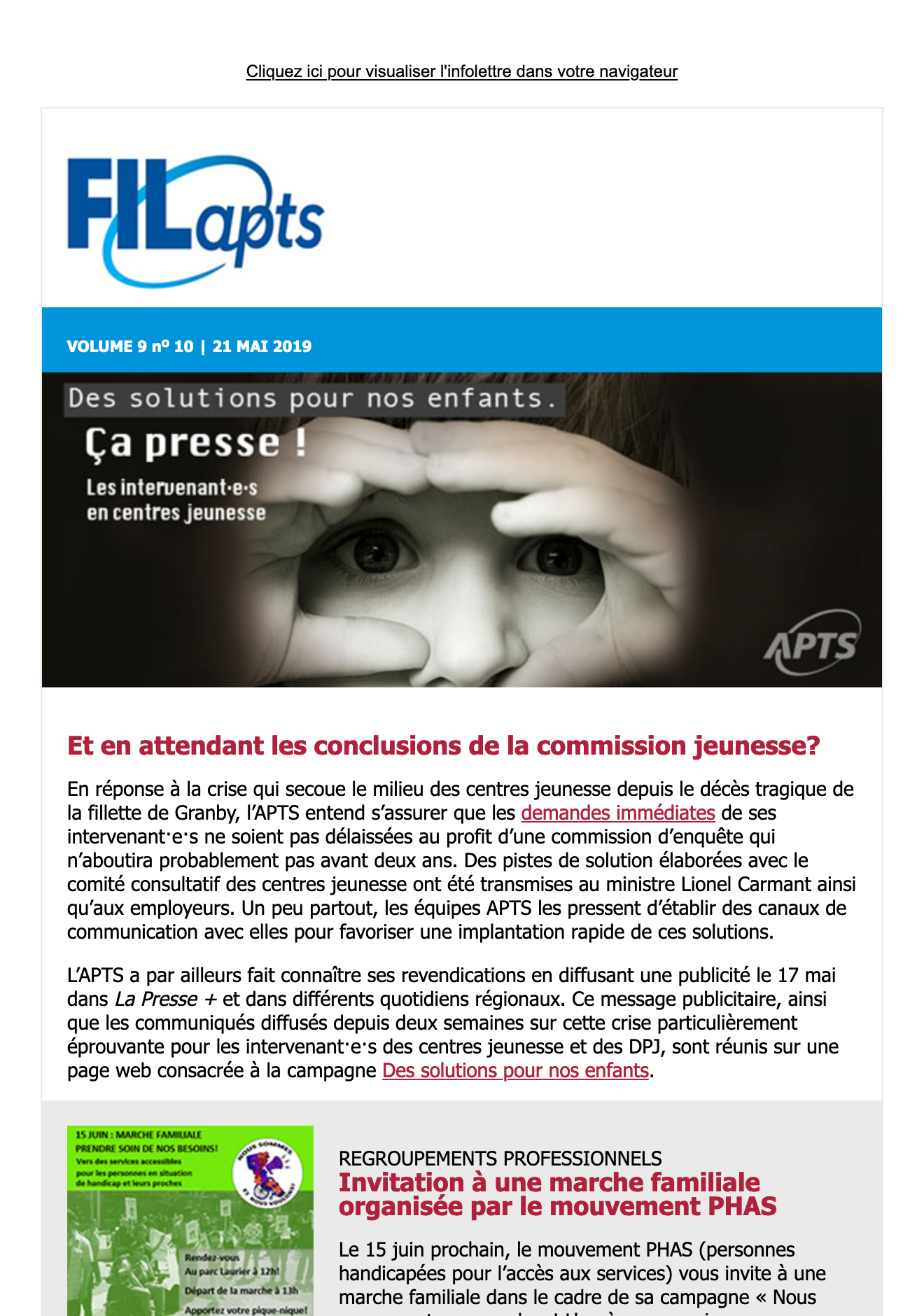 FIL@pts | vol. 9 no 10 Des solutions pour nos enfants FIL@pts | vol. 9 no 10 Des solutions pour nos enfants