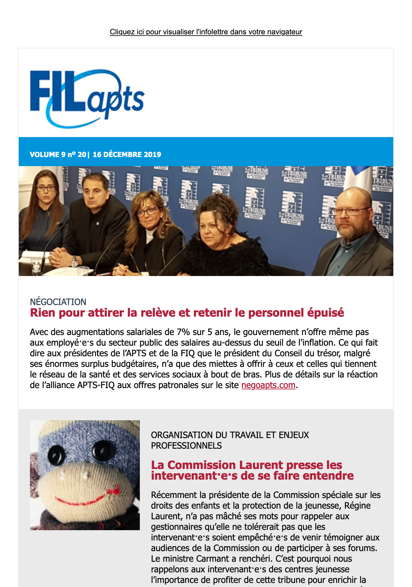 Fil@pts | vol. 9 no 20 Négo: des miettes pour Noël Fil@pts | vol. 9 no 20 Négo: des miettes pour Noël
