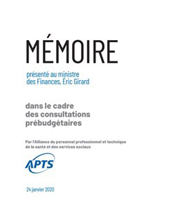 Mémoire sur les consultations prébudgétaires - janvier 2020 Mémoire sur les consultations prébudgétaires - janvier 2020