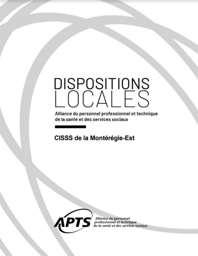 Dispositions locales du CISSS de Montérégie-Est Dispositions locales du CISSS de Montérégie-Est