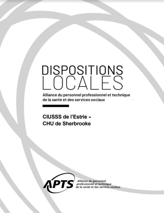 Dispositions locales  du CIUSSS de l’Estrie-CHUS Dispositions locales  du CIUSSS de l’Estrie-CHUS