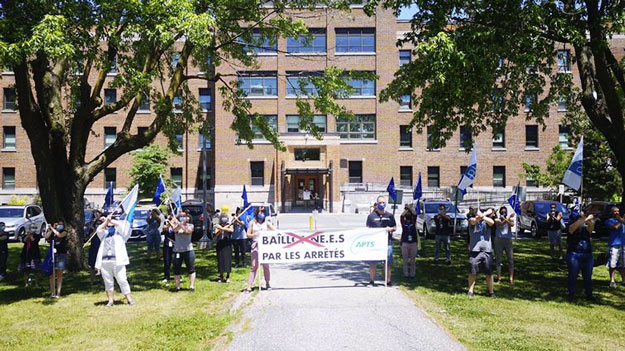 COVID-19 | Bâillonné par les arrêtés, le personnel du CISSS de la Montérégie-Est se mobilise à Saint-Hyacinthe - APTS COVID-19 | Bâillonné par les arrêtés, le personnel du CISSS de la Montérégie-Est se mobilise à Saint-Hyacinthe - APTS