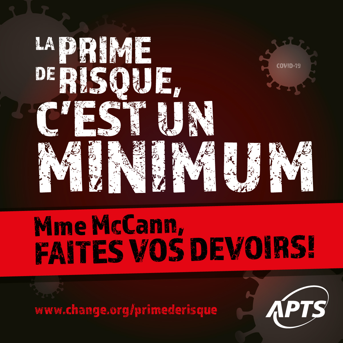 COVID-19 | L’APTS réclame une véritable reconnaissance du travail de ses membres et des risques encourus - APTS COVID-19 | L’APTS réclame une véritable reconnaissance du travail de ses membres et des risques encourus - APTS