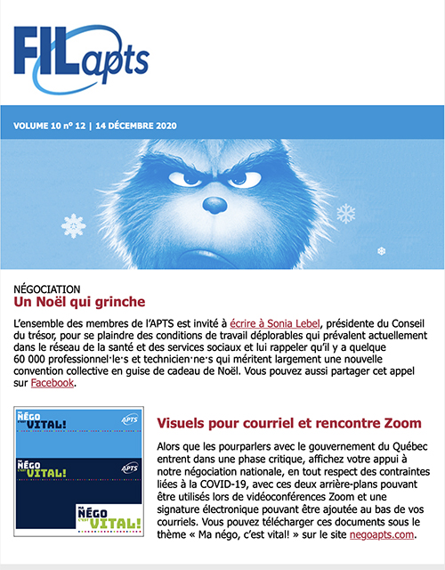 FIL@pts | vol. 10 no 12 L'année s'achève, on se mobilise! FIL@pts | vol. 10 no 12 L'année s'achève, on se mobilise!
