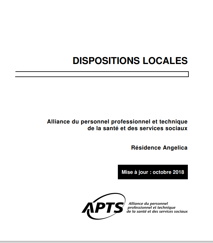 Dispositions locales de la Résidence Angelica Dispositions locales de la Résidence Angelica