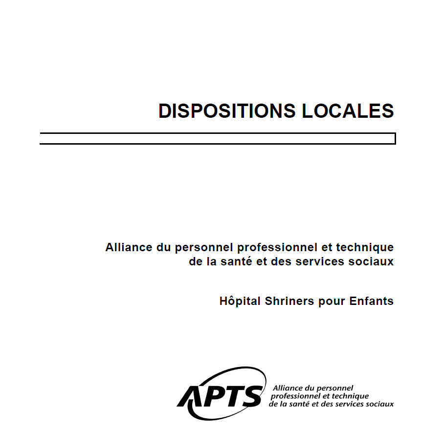 Dispositions locales de l'Hôpital Shriners pour enfants Dispositions locales de l'Hôpital Shriners pour enfants