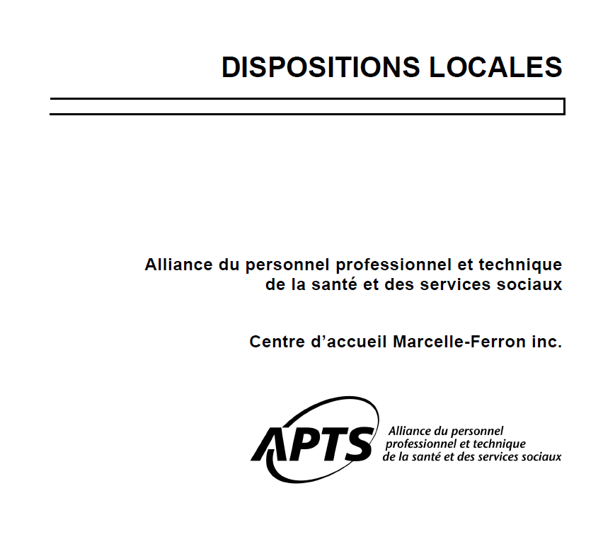 Dispositions locales du Centre Marcelle-Ferron Dispositions locales du Centre Marcelle-Ferron