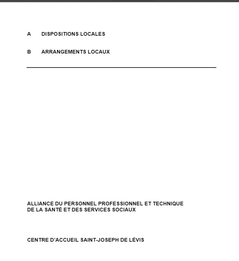 Dispositions locales du Centre Saint-Joseph Dispositions locales du Centre Saint-Joseph