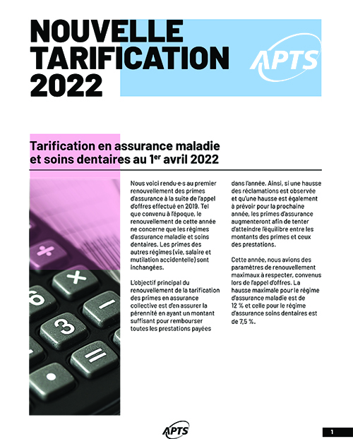 Tarification assurance 2022 Tarification assurance 2022