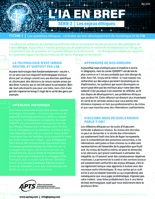 L'IA en bref | Les enjeux éthiques | Les questions éthiques : centrales au bon développement du numérique et de l’IA L'IA en bref | Les enjeux éthiques | Les questions éthiques : centrales au bon développement du numérique et de l’IA