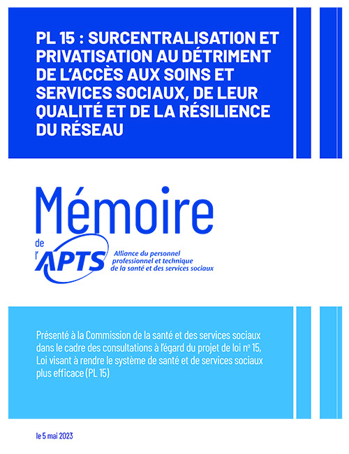 Mémoire PL 15 | Réforme Dubé - mai 2023 Mémoire PL 15 | Réforme Dubé - mai 2023
