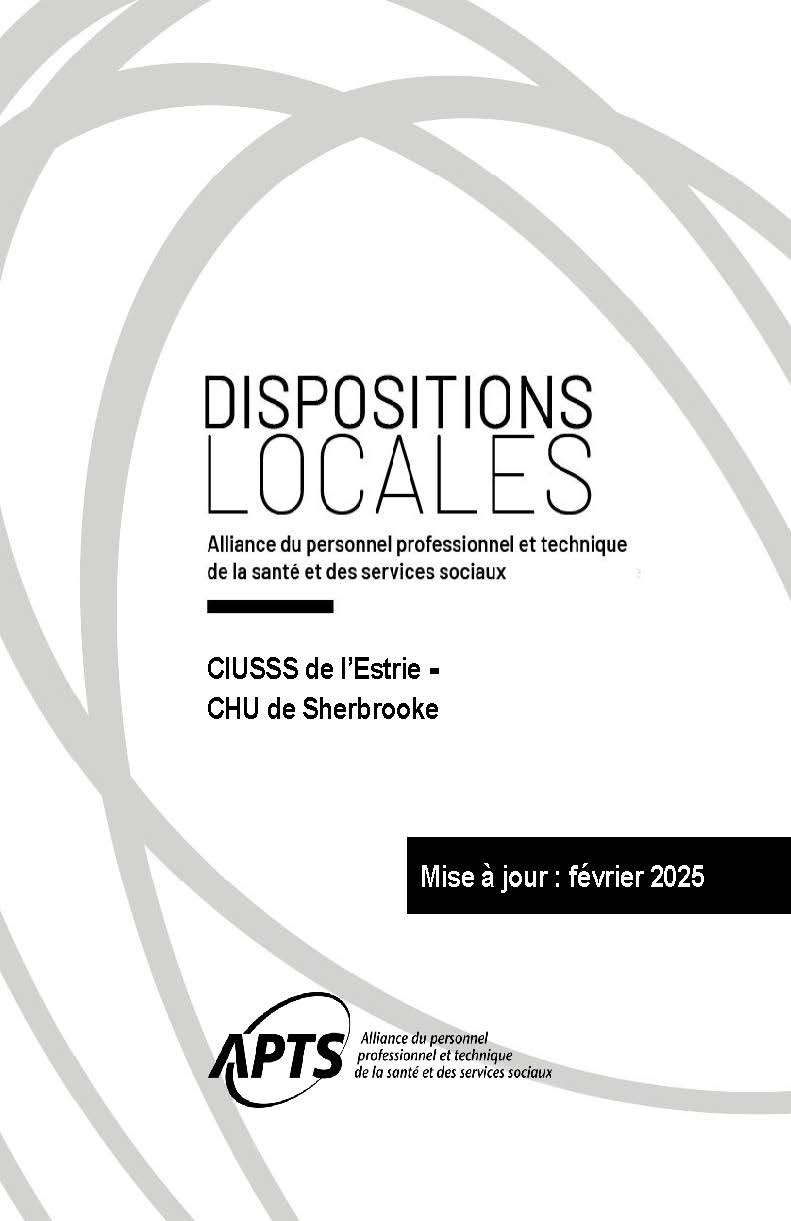 Dispositions locales du CIUSSS de l'Estrie-CHUS Dispositions locales du CIUSSS de l'Estrie-CHUS