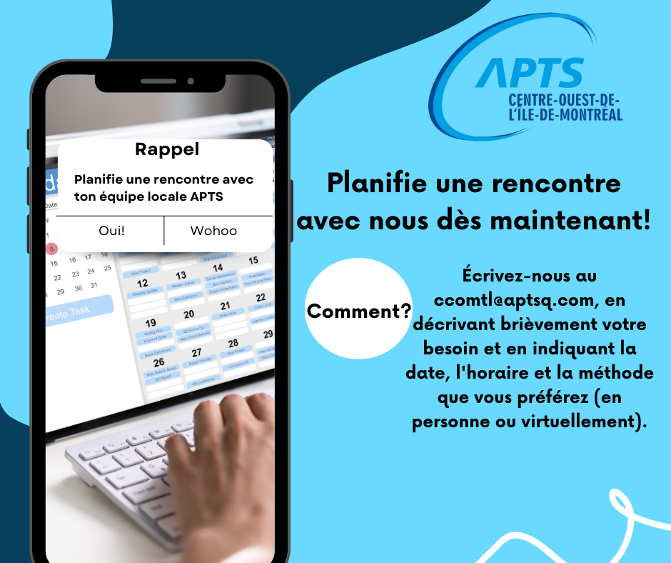 Planifie une rencontre avec ton équipe locale! - APTS Planifie une rencontre avec ton équipe locale! - APTS