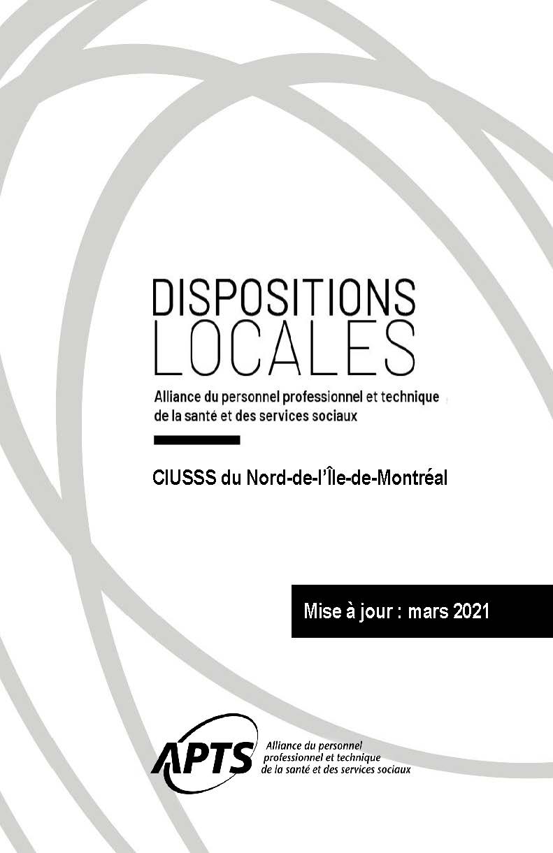 Dispositions locales du CIUSSS-du-Nord-de-l'Île-de-Montréal Dispositions locales du CIUSSS-du-Nord-de-l'Île-de-Montréal