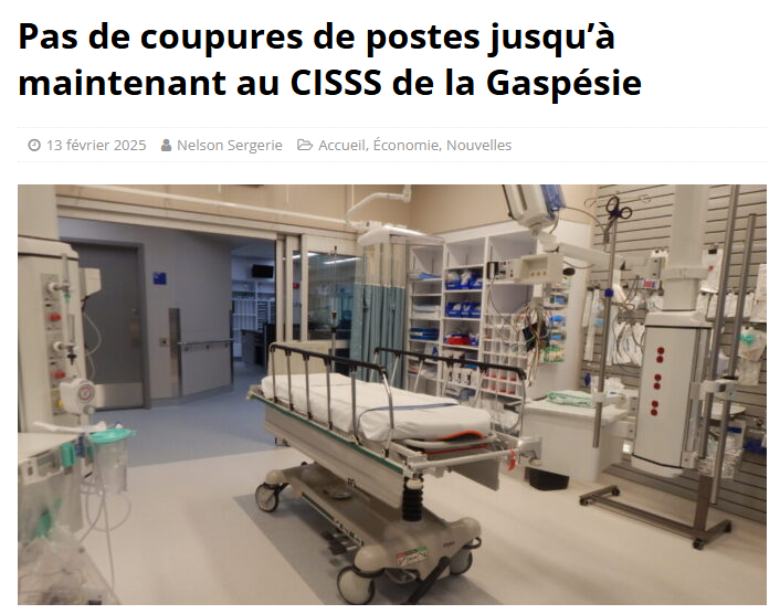 Pas de coupures de postes jusqu’à maintenant au CISSS de la Gaspésie - APTS Pas de coupures de postes jusqu’à maintenant au CISSS de la Gaspésie - APTS