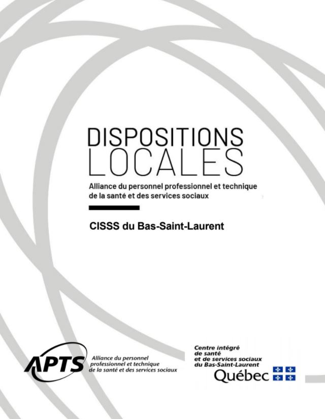 Dispositions locales du CISSS du Bas-Saint-Laurent Dispositions locales du CISSS du Bas-Saint-Laurent