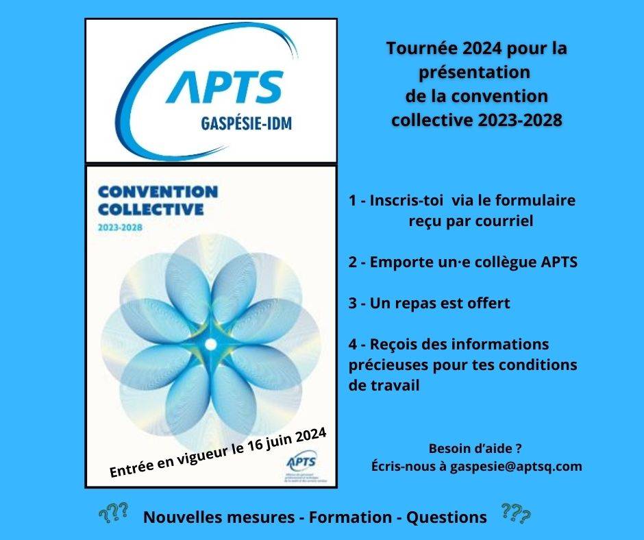 Tournée 2024 pour la convention collective 2023-2028 - APTS Tournée 2024 pour la convention collective 2023-2028 - APTS