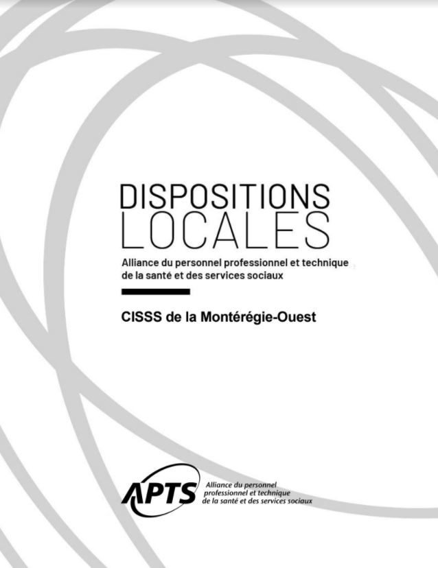 Dispositions locales du CISSS Montérégie-Ouest Dispositions locales du CISSS Montérégie-Ouest